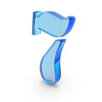 Blue Glass Digital Number 7 PNG & PSD Images