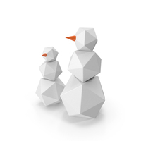 Cardboard Snowmen Set PNG & PSD Images