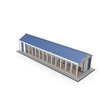 12 Box Blue Roof Commercial Dog Kennel PNG & PSD Images