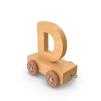 木制火车字母D PNG和PSD图像