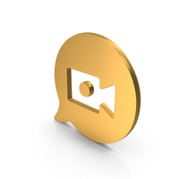 Gold Video Call Symbol PNG & PSD Images