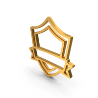 Outline Shield Award Badge Gold PNG & PSD Images
