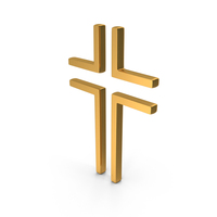 Out Line Cross Gold PNG & PSD Images