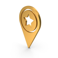 Gold Map Location Pointer Symbol PNG & PSD Images