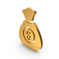 Dollar Bag Gold PNG & PSD Images