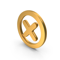 Gold Round Multiplication Symbol PNG & PSD Images