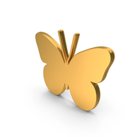 Gold Butterfly Symbol PNG & PSD Images