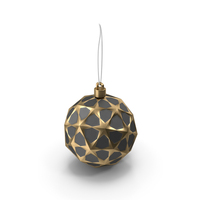 Black And Gold Geometric Christmas Ball PNG & PSD Images
