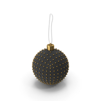 Black Christmas Ball With Gold Dots PNG & PSD Images