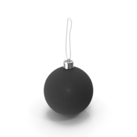 Flocked Black Christmas Ball PNG & PSD Images