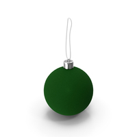 Flocked Green Christmas Ball PNG & PSD Images