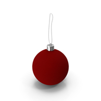 Flocked Red Christmas Ball PNG & PSD Images