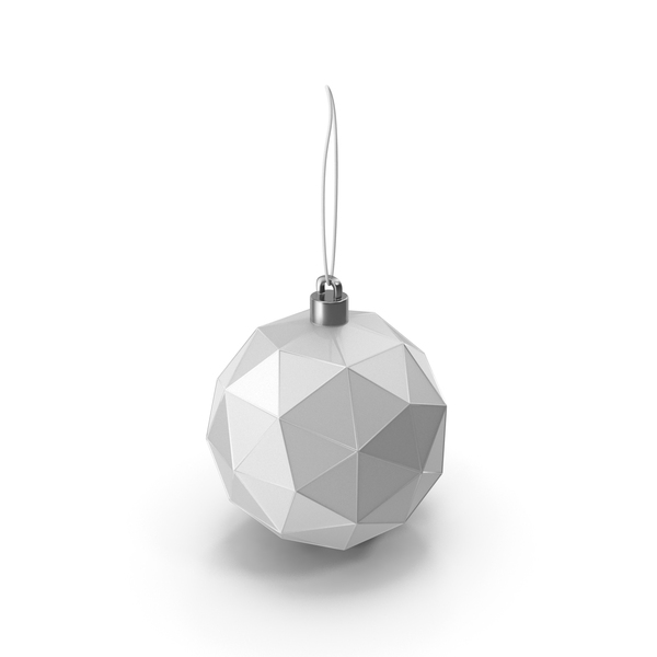 White Geometric Christmas Ball PNG & PSD Images