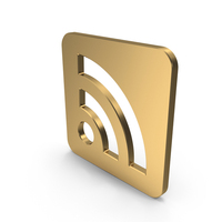 Gold RSS Feed Icon PNG & PSD Images