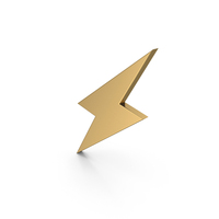 Icon Voltage Lightning Flash Gold PNG & PSD Images
