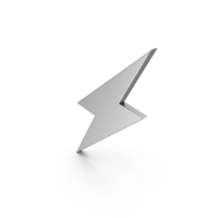 Icon Voltage Lightning Flash Silver PNG & PSD Images