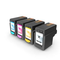 CMYK Inkjet Printer Cartridges PNG & PSD Images