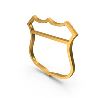 Gold Badge Outline Symbol PNG & PSD Images