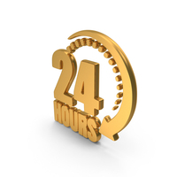 24 Hours Gold PNG & PSD Images