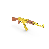 Gold Assault Rifle AK 47 PNG & PSD Images