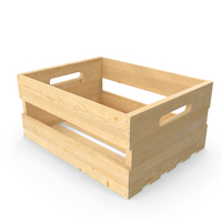 Small Low Beige Wooden Fruit Box PNG & PSD Images