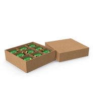 Box With Green Christmas Balls PNG & PSD Images