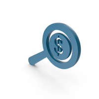 Blue Magnifying Glass With Dollar Symbol PNG & PSD Images