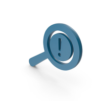 Blue Magnifying Glass With Warning Symbol PNG & PSD Images