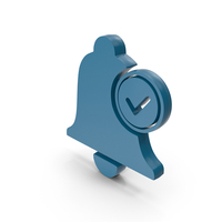 Blue Notification Bell With Tick Mark Symbol PNG & PSD Images