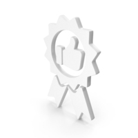 White Thumbs Up Badge Symbol PNG & PSD Images