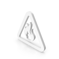 Fire Sign In Triangle White PNG & PSD Images