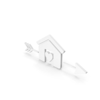 Heart Home Arrow White PNG & PSD Images