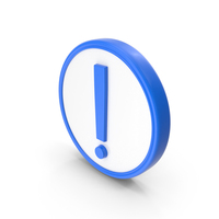 Blue & White Round Warning Symbol PNG & PSD Images