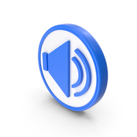 Blue & White Round High Volume Speaker Symbol PNG & PSD Images