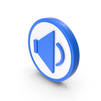 Blue & White Low Volume Speaker Symbol PNG & PSD Images