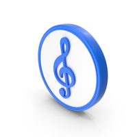 蓝色和白色圆形音乐音符符号PNG和PSD图像