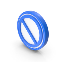 Blue & White Round No Entry Symbol PNG & PSD Images