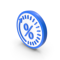 Blue & White Percent Time Symbol PNG & PSD Images