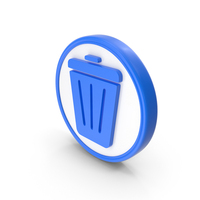 Blue & White Round Recycle Bin Symbol PNG & PSD Images