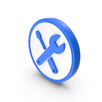 Blue & White Round Maintenance Symbol PNG & PSD Images