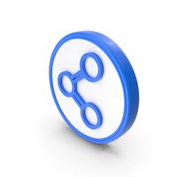 Blue & White Round Share Web Symbol PNG & PSD Images