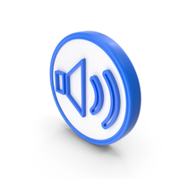 Blue & White Round Speaker High Volume Symbol PNG & PSD Images