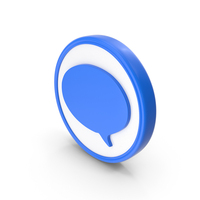 Blue & White Round Speech Bubble Chat Symbol PNG & PSD Images