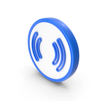 Blue & White Round Vibrate Symbol PNG & PSD Images