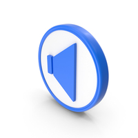Blue & White Round Speaker Symbol PNG & PSD Images