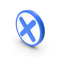 Wrong Cross Multiply Math Blue Coin PNG & PSD Images