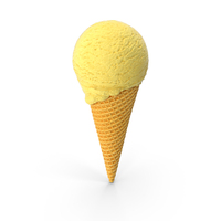 Banana Ice Cream Cone PNG & PSD Images
