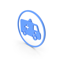 Blue Round Ambulance Icon PNG & PSD Images