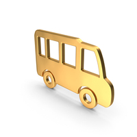 Gold Minibus Icon PNG & PSD Images