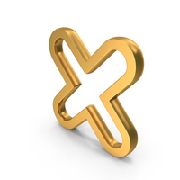 Out Line Mathematical Cross Gold PNG & PSD Images